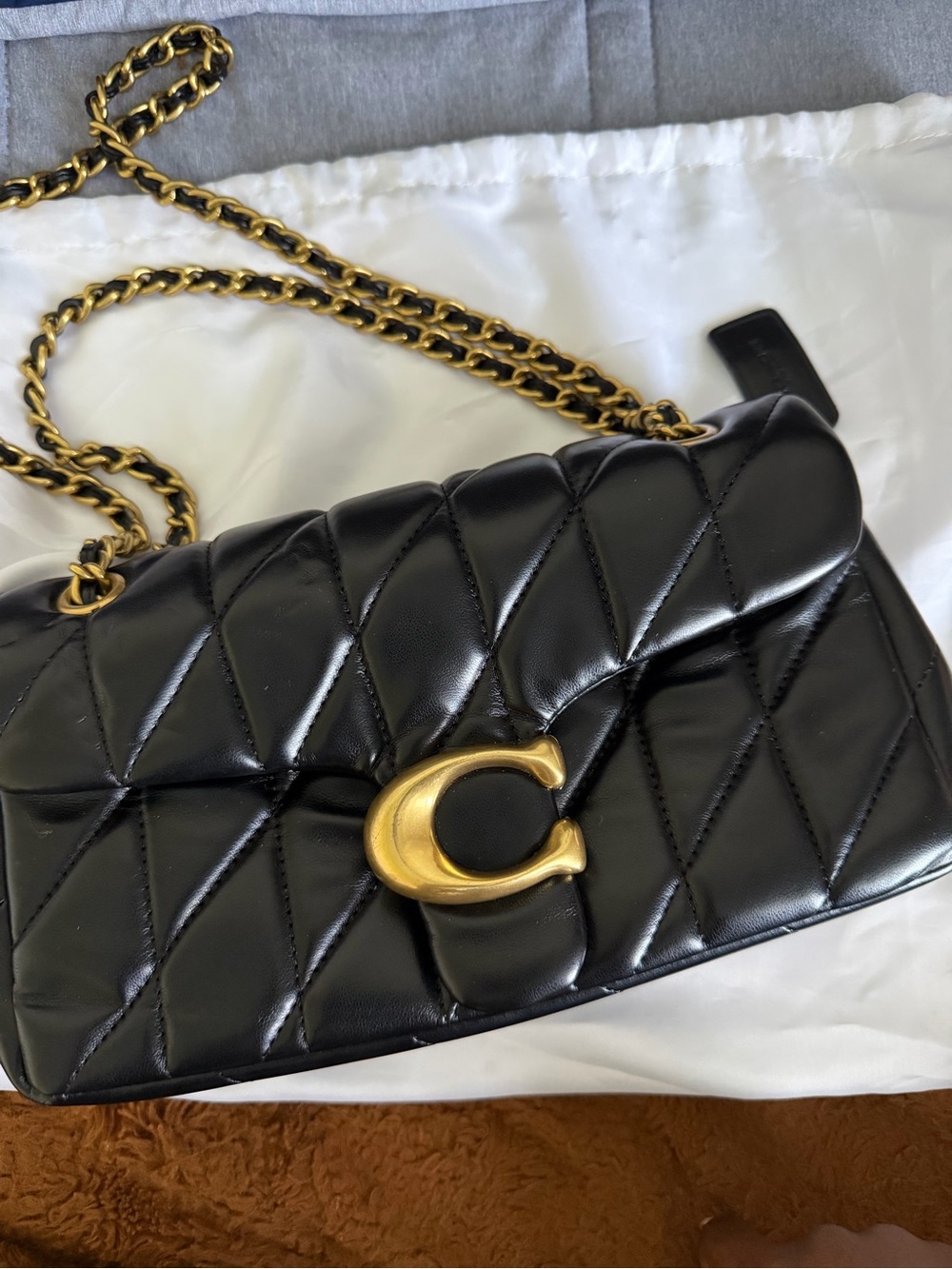 Coach Quilted Black tabby 26 Shoulder Bag